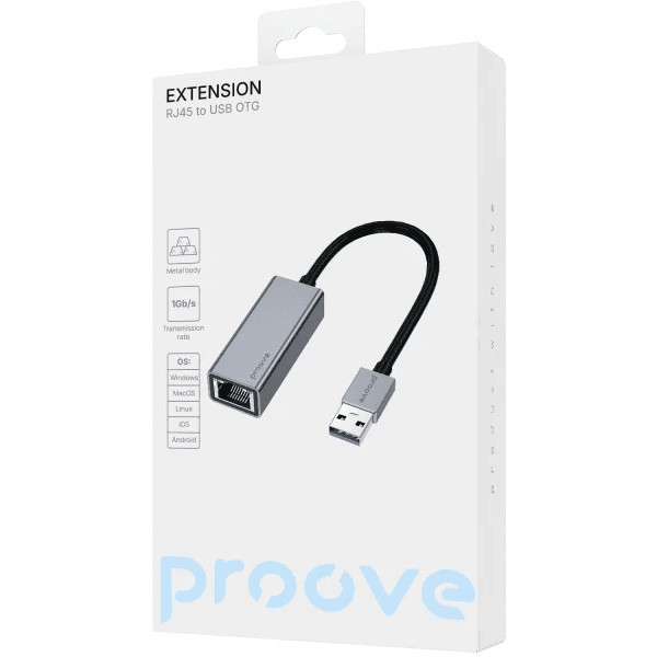 Адаптер OTG Proove Extension RJ45 to USB Silver (RJEX00102001) Харків - зображення 2