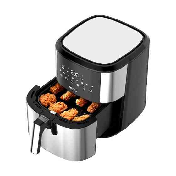 Аэрогриль мультипечь на 2 тэна Rotex Up DownFry ROM-760-XL 2000 Вт 7.5 л серебристая Київ