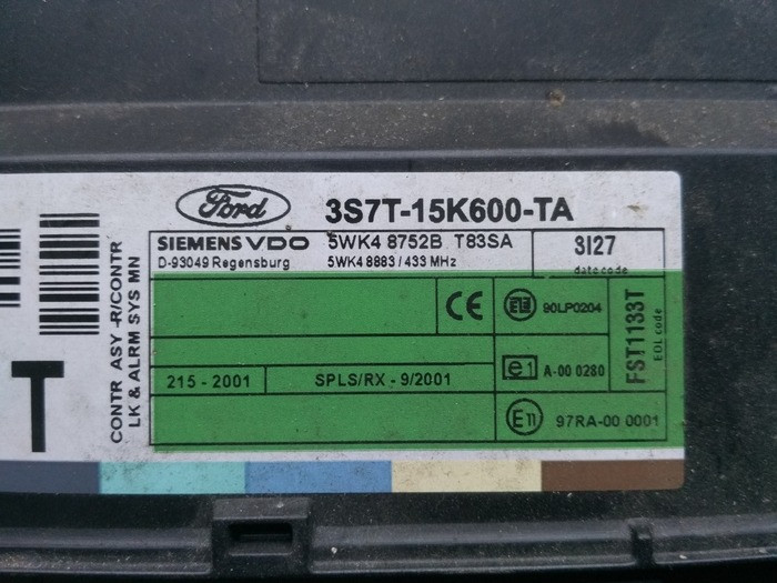 Блок комфорту 3S7T-15K600-TA Форд Мондео 3 CHIA 5WK48752В Вінниця - зображення 3