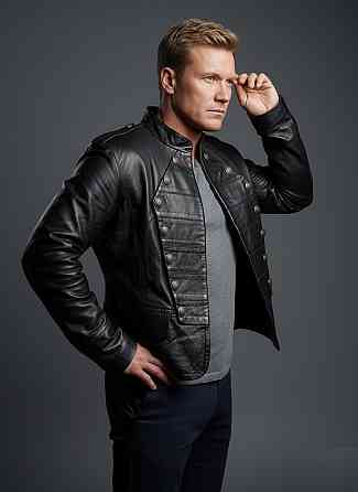 Мужская байкерская куртка с латунной фурнитурой Київ