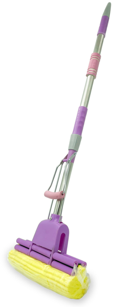 Швабра с отжимом Middle Soft с мягкой губкой 27 см, розовая, ТМ Мой Дом Д 10157P Київ - зображення 1