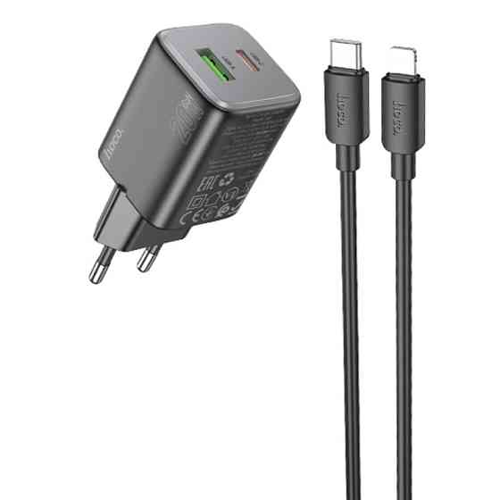 СЗУ Hoco N41 Almighty PD20W+QC3.0 (1USB-A/1C) + кабель Type-C to Lightning Херсон