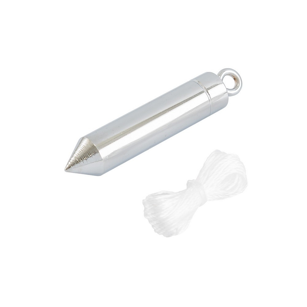 Отвес строительный MASTERTOOL металлический цилиндрический 100 г шнур L 5 м 30-0604 Харьков - изображение 1