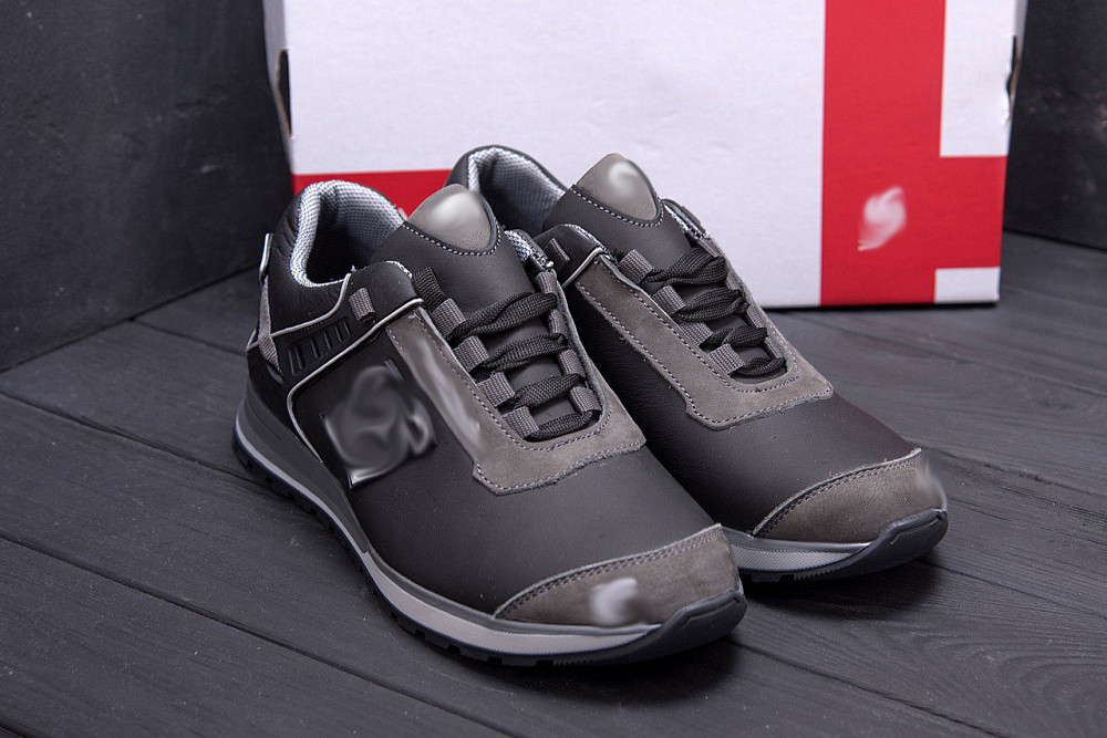 Мужские кожаные кроссовки Clasic model Black Київ - зображення 9