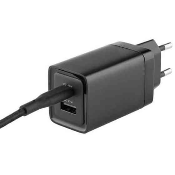 Мережевий зарядний пристрій Glasscove 45W GaN USB+Type C Black (TC-090CA) Харків