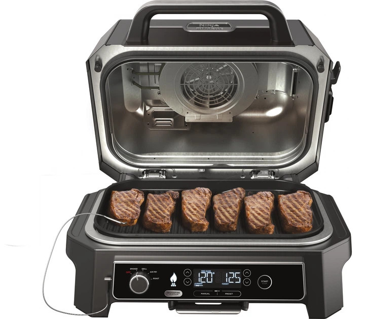 Гриль-барбекю электрический и коптильня Ninja Woodfire Pro XL OG850EU 1700 Вт черный Київ - зображення 9