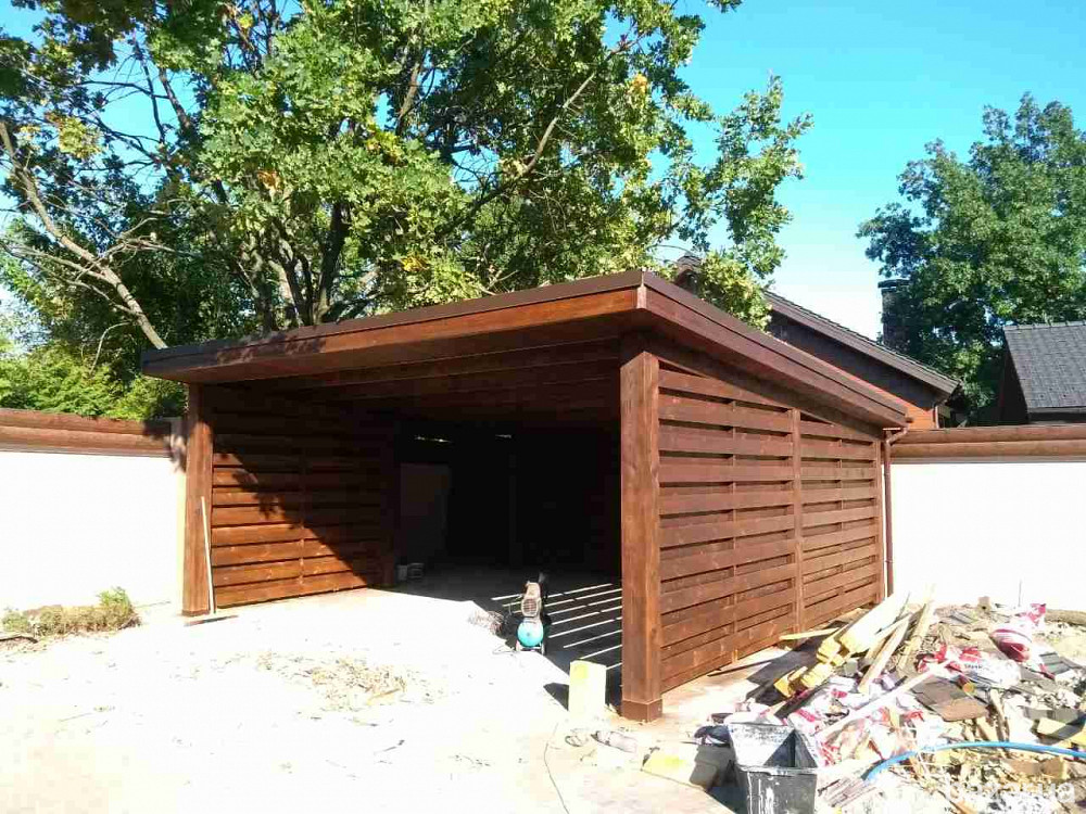 Навіс автомобільний. Деревянный навес для автомобилей. Авто навіс. Навес для авто. Київ - зображення 3