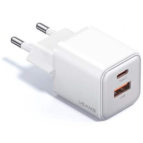 Мережевий зарядний пристрій Usams US-CC189 double USB-A/USB-C QC&PD3.0 30W 3A White (Код товару:3680 Харків - зображення 2