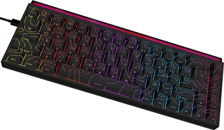 Клавиатура компьютерная проводная Ajazz NK68 Red switches Side Contour Black NK68-R-S-B черная Киев - изображение 4
