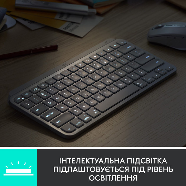 Клавиатура компьютерная безпроводная Logitech MX Keys Mini Illuminated Graphite L920-010498 графитов Киев - изображение 4