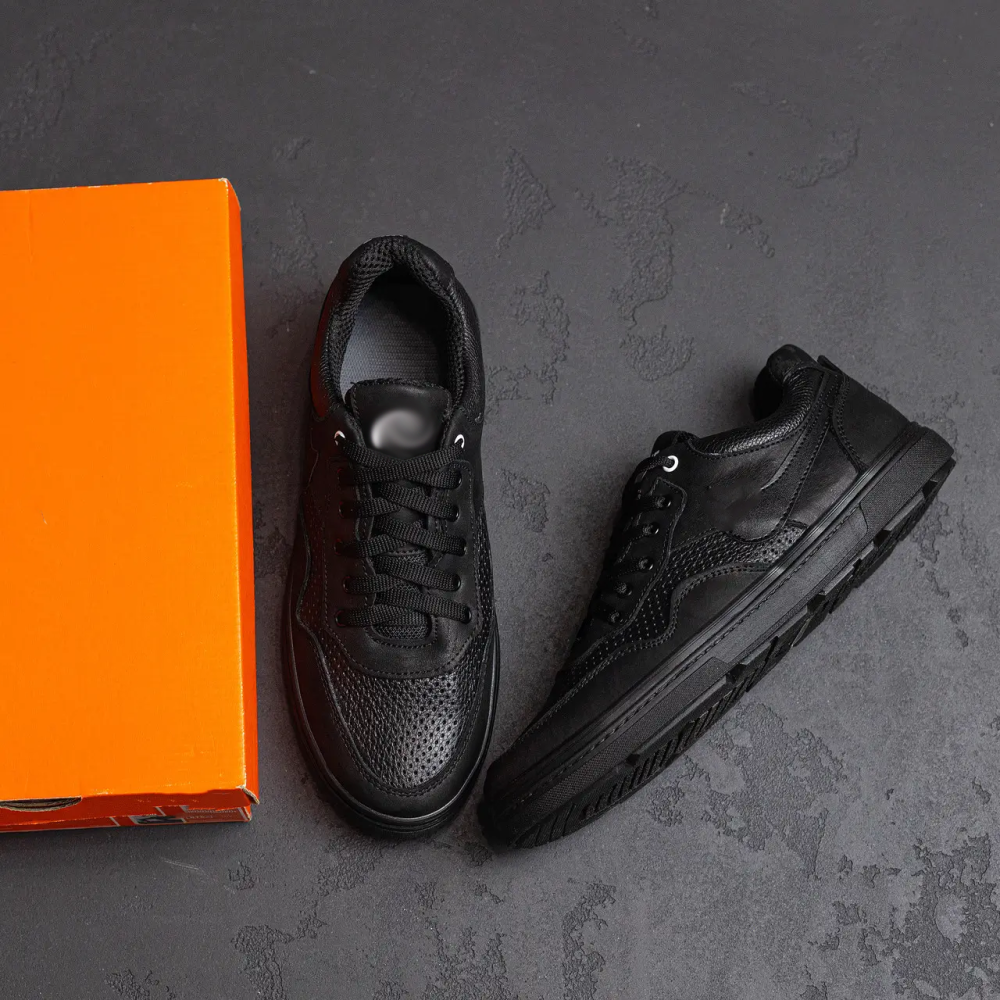 Мужские кожаные летние кроссовки, перфорация Київ - зображення 10