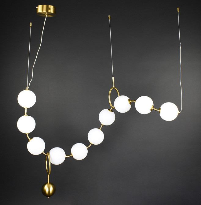 Люстра стельова LED MBJ9-1650 Латунь 30-160х20х150 см. Київ - зображення 1