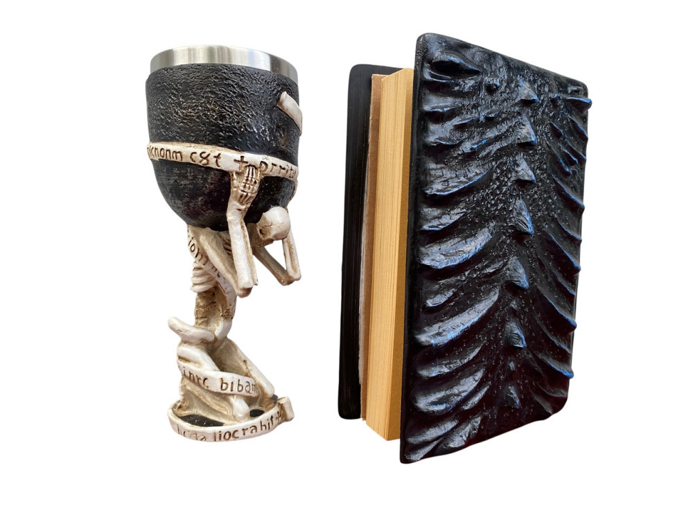 Подарочный набор Бокал 3D Скелет на Колене и Блокнот 3D «Книга Теней и Глубин» Киев - изображение 2