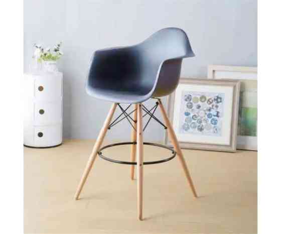 Стілець Тауер Вуд Eames барний високий сірий Дніпро