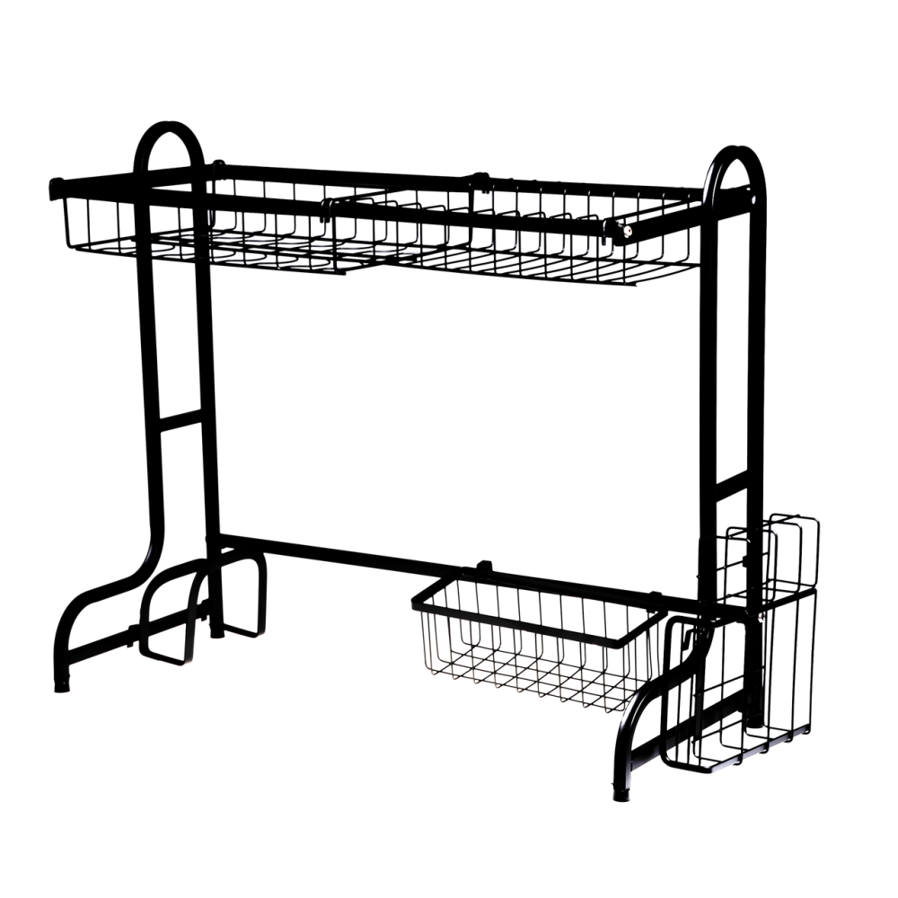 Сушилка для посуды Kamille 77×29,5×55,5 см из нержавеющей стали черная KM0754 Одесса - изображение 2