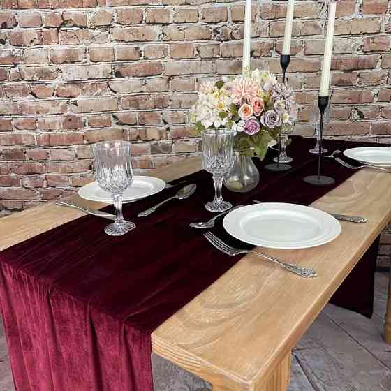 Дорожка-раннер бархатная Leeseph 300 см бордо Одесса