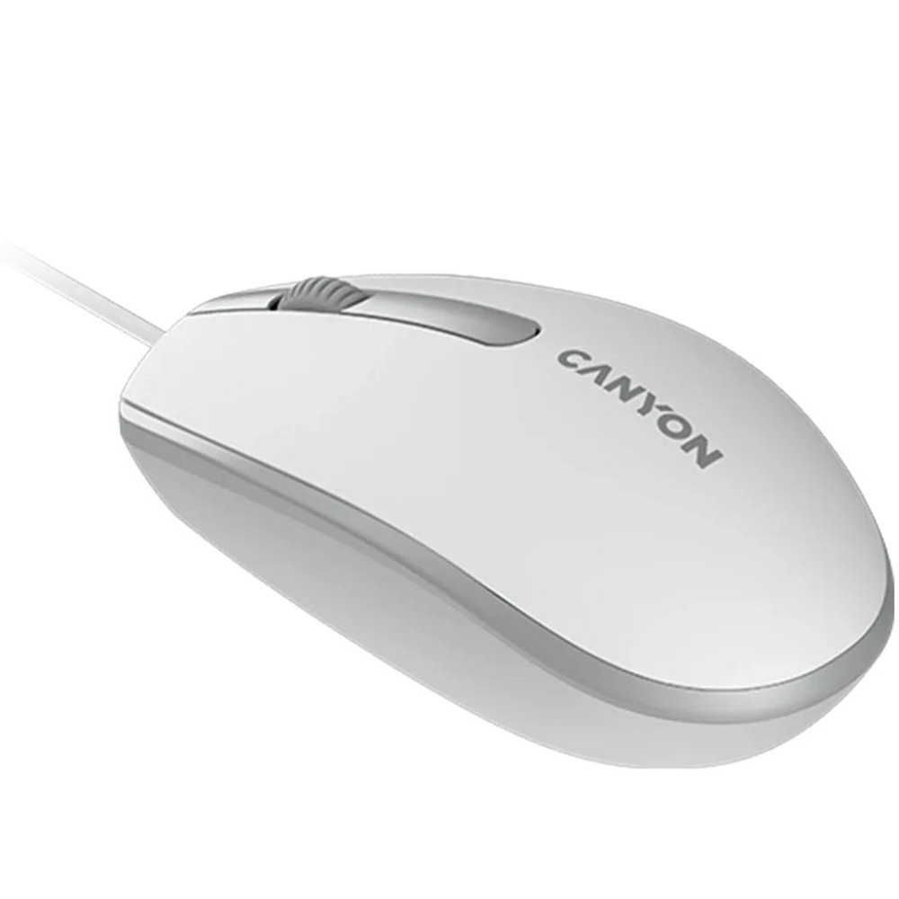 Мышь компьютерная проводная Canyon M-10 White/Gray CNE-CMS10WG светло-серая Киев - изображение 4