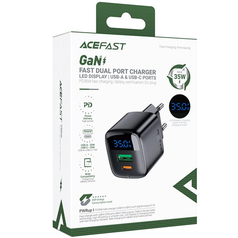 СЗУ Acefast A116 PD35W+QC3.0 GaN (1USB-A/1C) Херсон - зображення 2