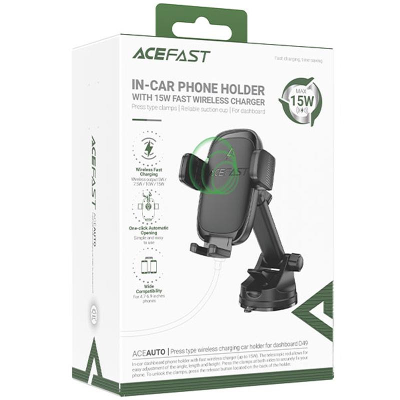Автодержатель с БЗУ Acefast D49 Wireless Charging 15W Херсон - зображення 2