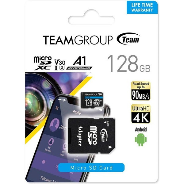 Карта пам'яті Team Elite microSDXC 128GB UHS-I/U3 Class 10 (TEAUSDX128GIV30A103) (Код товару:40981) Харків - зображення 2