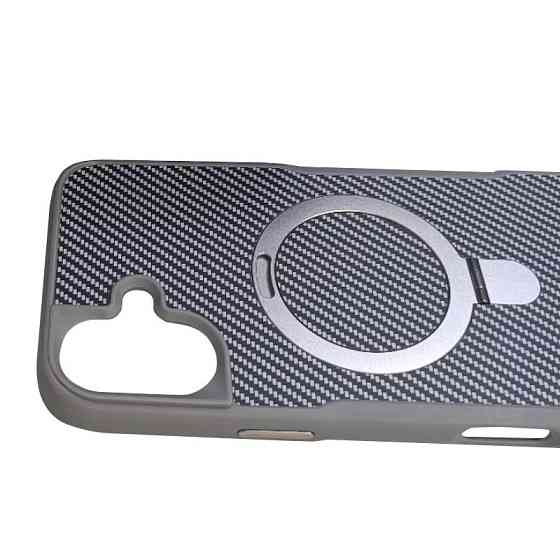 TPU+PC чехол Metal Buttons with MagSafe Carbon Ring для Apple iPhone 16 (6.1") Херсон