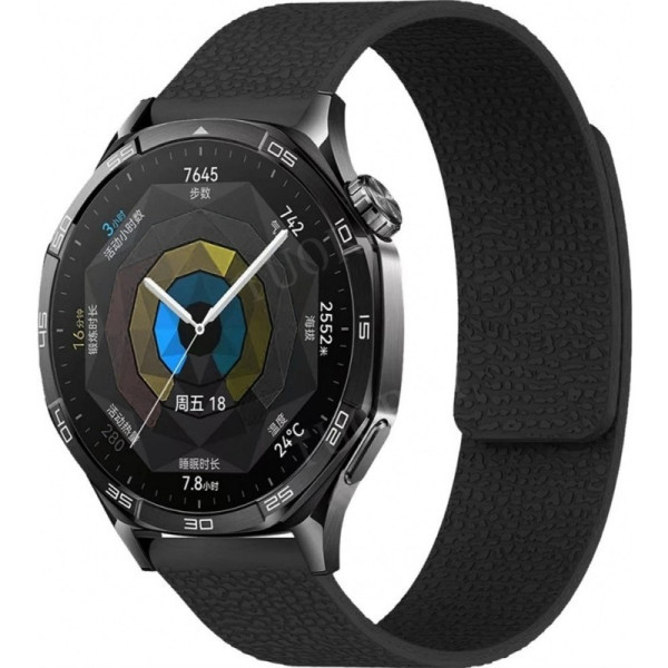 DM Ремінець Pebbled Magnetic Strap 22 mm Універсальний Black Харків - зображення 1