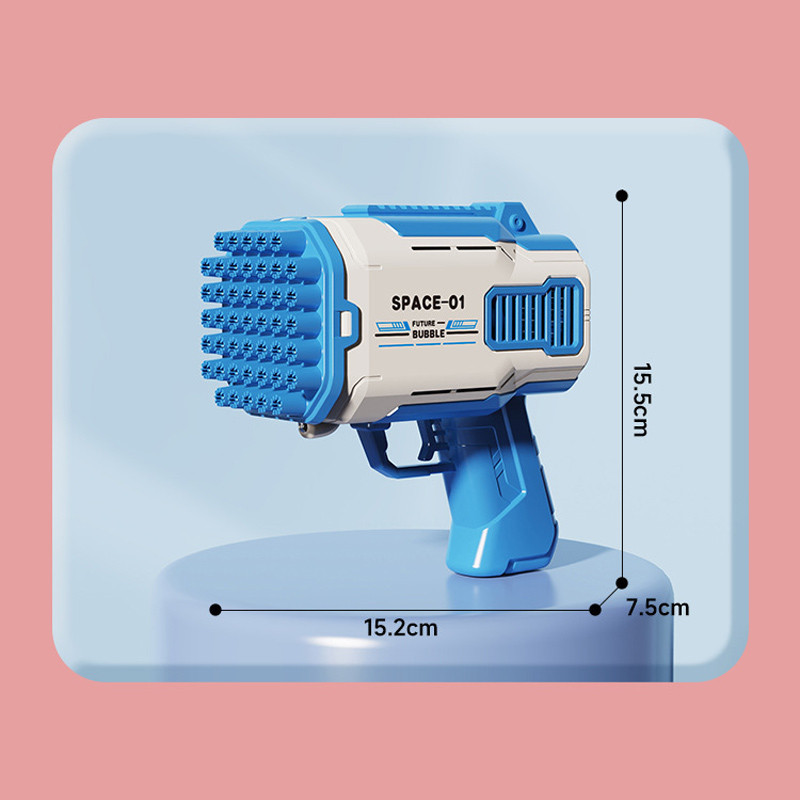 Пистолет для мыльных пузырей Bubble Gun 698-20 с насадками на 32/45 отверстий 50ml Херсон - зображення 4