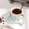 Чашка з ложкою та блюдцем 6909 200 мл блакитна Киев