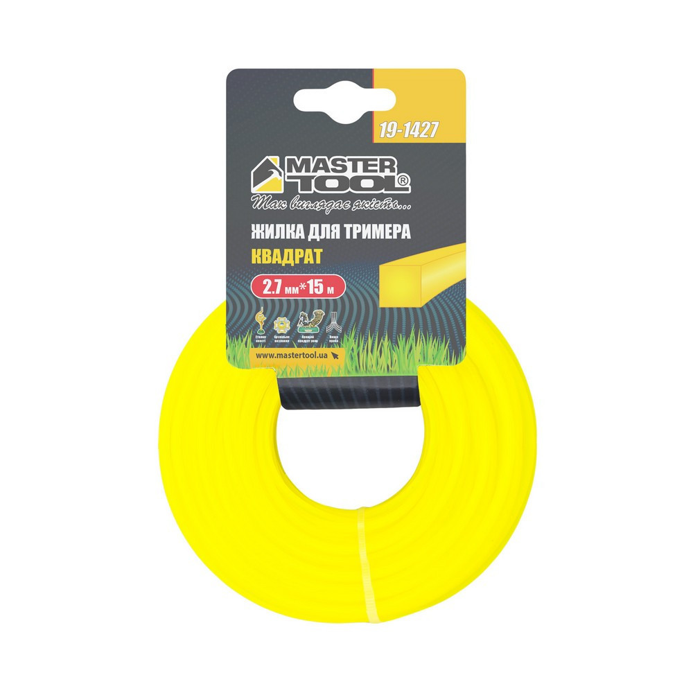 Леска для триммера MASTERTOOL КВАДРАТ 2,70 мм 15 м 19-1427 Харків - зображення 2
