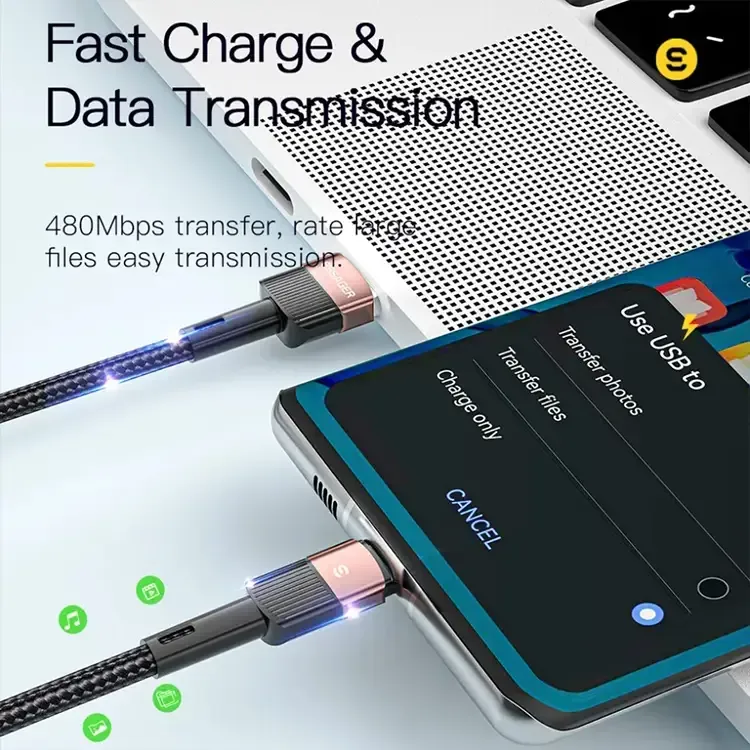 Зарядний кабель Fast Charge ESSAGER 6A Type-C 1 метр Мукачево - изображение 6