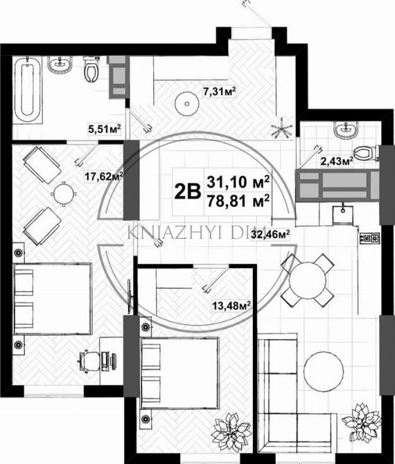 Продажа раздельной 2-х к. квартиры в ЖК Киев - изображение 6
