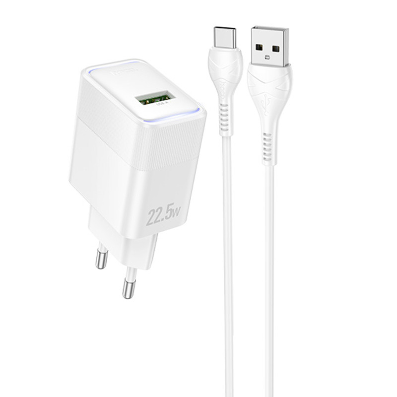 СЗУ Hoco CS111A Lounge PD22.5W (1USB-C) + кабель USB to Type-C Херсон - зображення 1