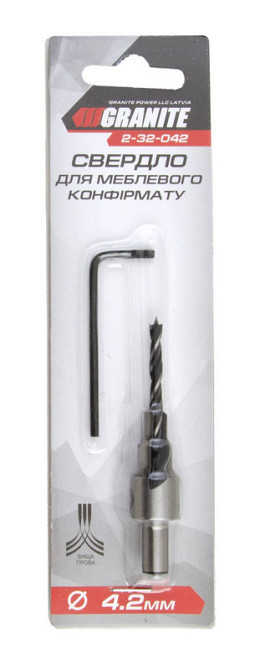 Сверло для мебельного конфирмата GRANITE 4.2 мм 2-32-042 Харків - зображення 2