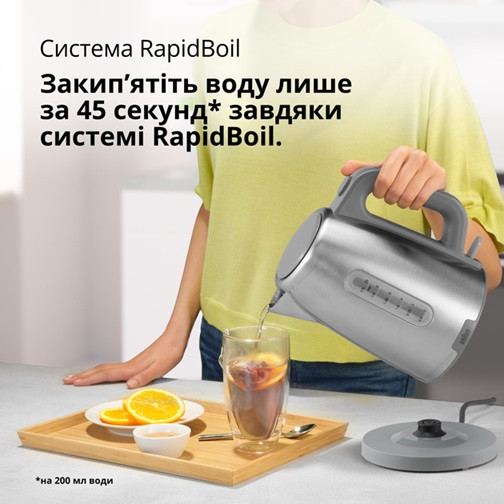 Электрочайник Braun WK 1500 GY 1.7 л серебристый Київ - зображення 5