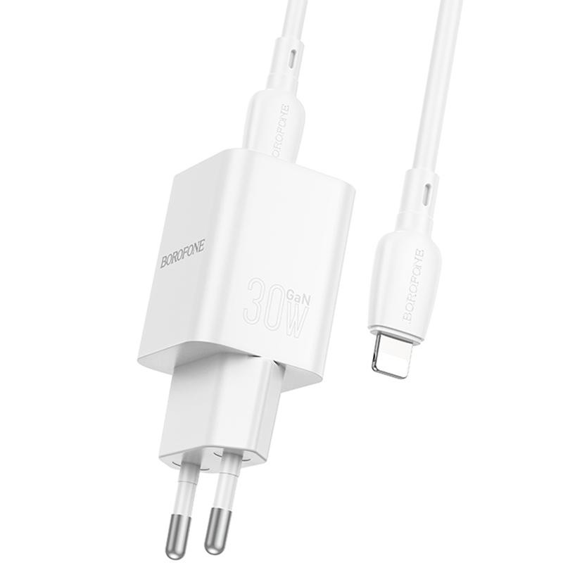 СЗУ Borofone BN14 Royal PD30W+QC3.0 (1USB-A/1C) + кабель Type-C to Lightning Херсон - изображение 3