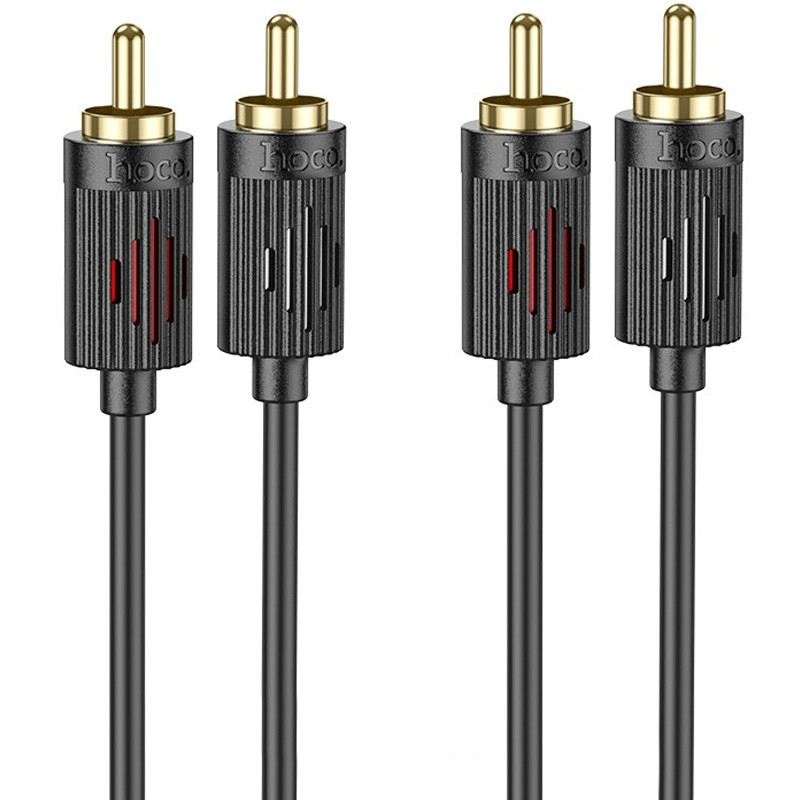 Кабель аудио Hoco UPA29 2 RCA to 2 RCA red and white double lotus (1.5m) Херсон - зображення 1