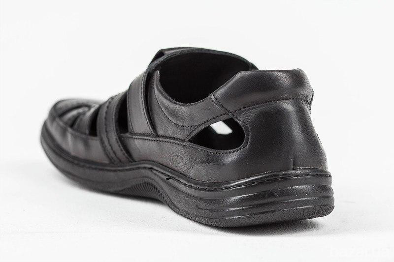 Мужские кожаные летние туфли Comfort Leather black Київ - зображення 5