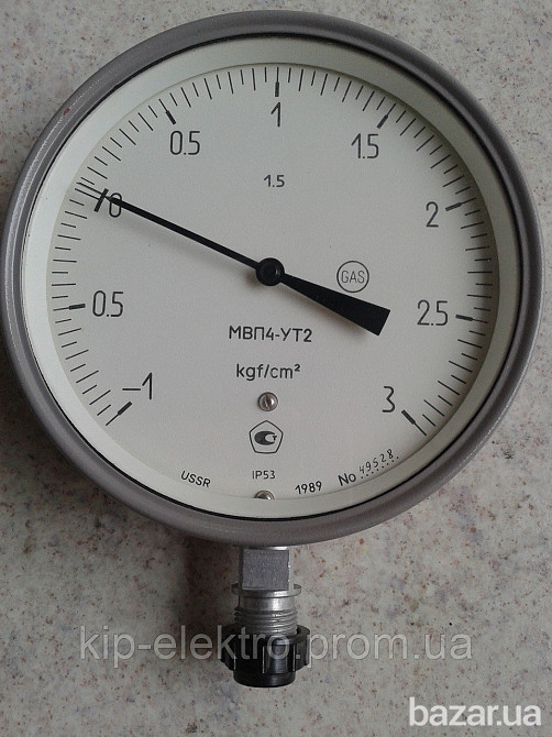 Мановакуумметр показывающий МВП4-У (МВП-4У, МВП4У, МВП 4У) - радиальный штуцер (РШ) Київ - зображення 1
