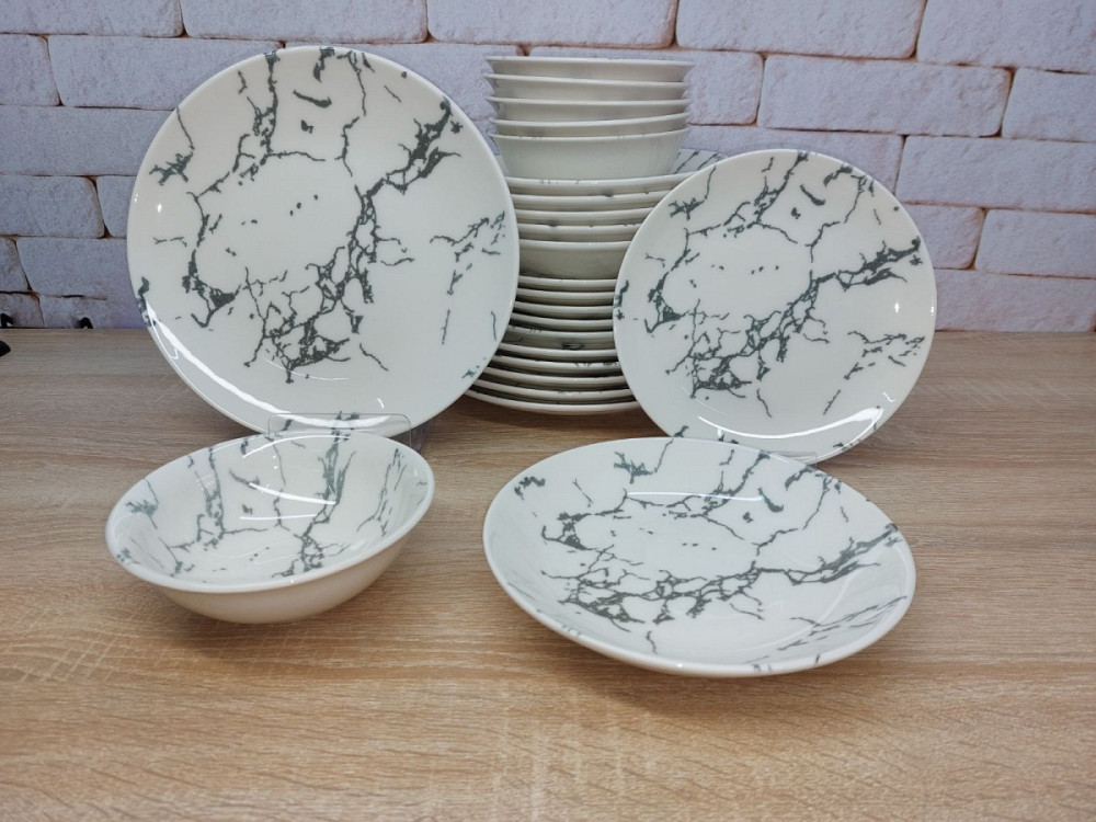 Сервіз столовий TULU Grey KL24-marble-GREY 24 предмета Киев - изображение 1