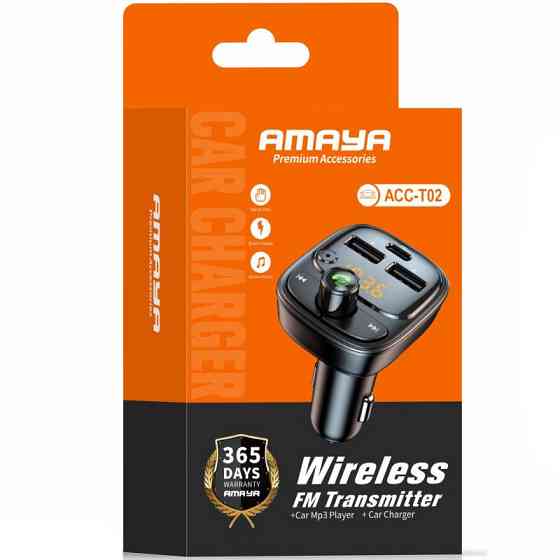 АЗУ FM модулятор Amaya ACC-T02 PD30W (2USB-A/1C) Херсон