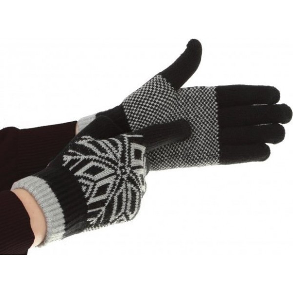 Рукавички ArmorStandart Touch Gloves Snowflake с орнаментом Black Харьков - изображение 2