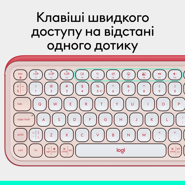Клавиатура компьютерная безпроводная Logitech POP Icon Keys Rose L920-013073 розовая Київ - зображення 8
