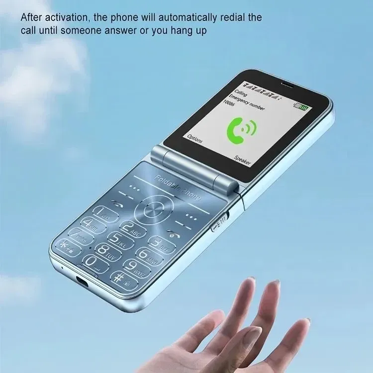 Кнопочный мобильный телефон раскладушка AIEK I15 Max на 4 сим карты Blue Киев - изображение 4