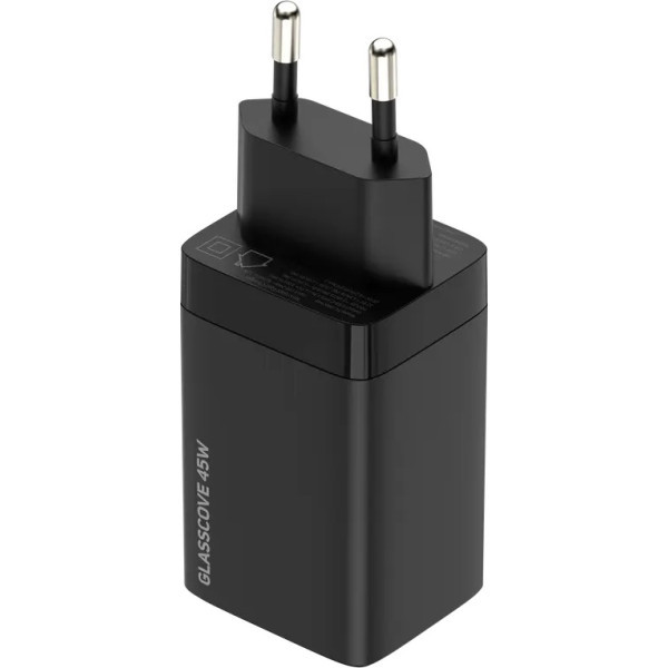 Мережевий зарядний пристрій Glasscove 45W GaN USB+Type C Black (TC-090CA) Харків - зображення 3