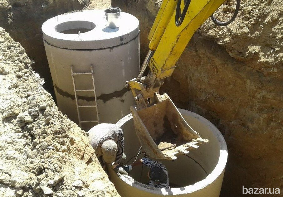 Бетонні Кільця Круги Кольца Септики Під Ключ Копання Септиків Каналізація Послуги Екскаватора Рівне - зображення 4