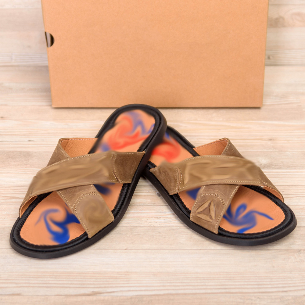 Мужские кожаные  летние шлепанцы-сланцы  CrossFit Київ - зображення 6