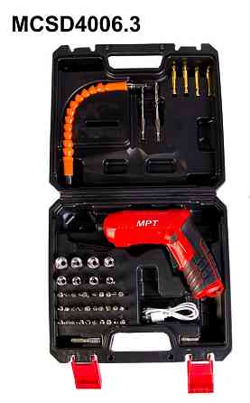 Отвертка аккумуляторная поворотная MPT 4 V Li-ion 1.5 Ач 250 об/мин 3.5 Нм реверс USB кейс аксессуар Харків