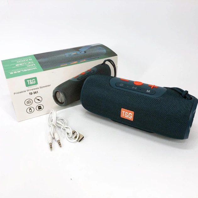 Колонка портативная Bluetooth T&G TG341 blue синяя Киев - изображение 6
