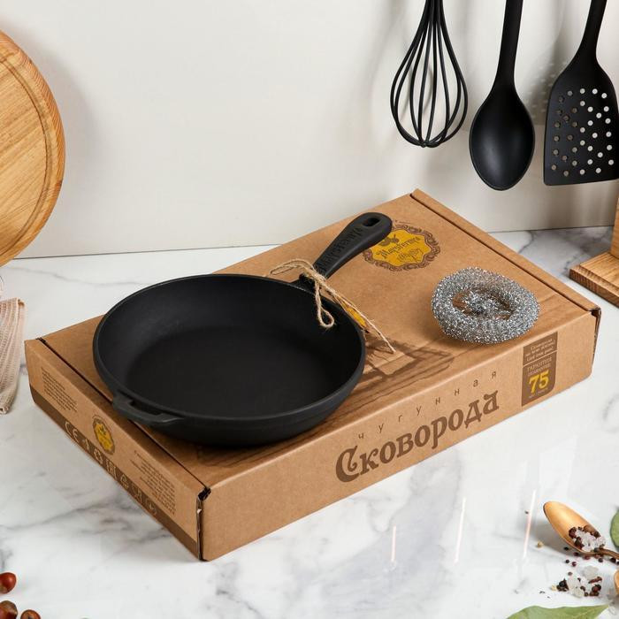 Сковорода чугунная Maysternya с крышкой 22х4 см Т2012С3 Одеса - зображення 5