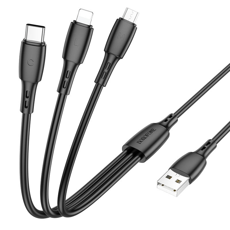 Дата кабель Borofone BX71 USB to 3in1 (1m) Херсон - изображение 3
